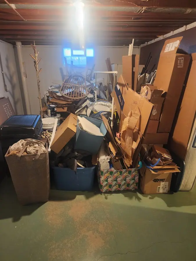 Roll-off dumpster container at job site for 6 Yard Dumpster Rental in Sidney